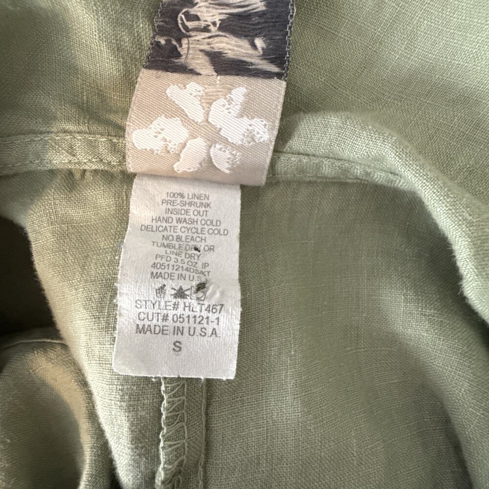 Match Point Cowl Neck Sleeveless Tunic Top Shirt Size S Sage Green Linen Pockets - Picture 7 of 7